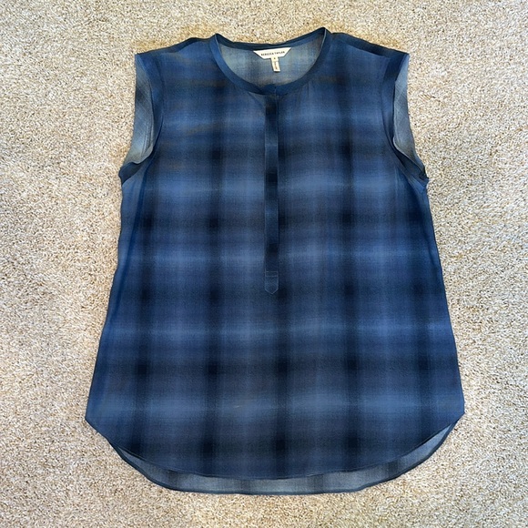 Rebecca Taylor plaid silk top - Picture 1 of 7